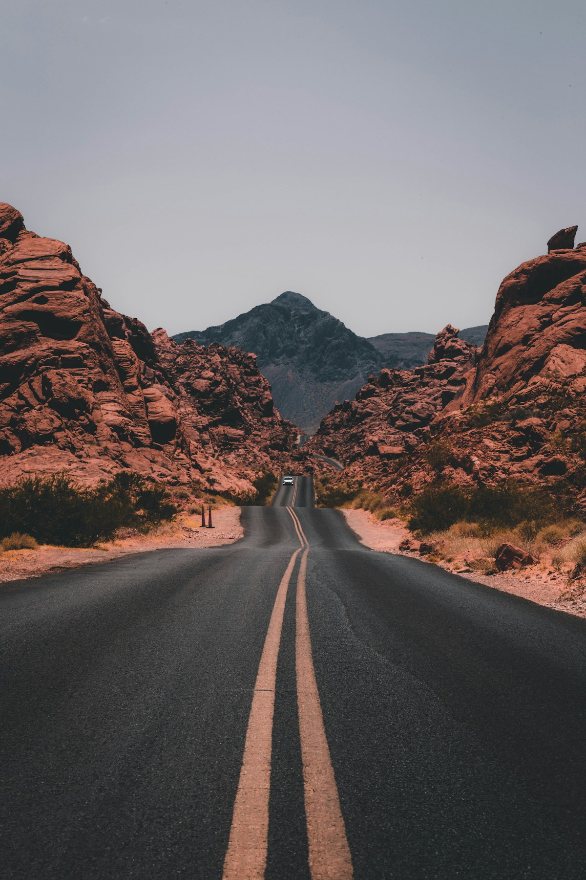 Open road through the desert